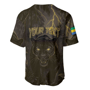 Custom Gabon Football Baseball Jersey Black Panther Thunder - African Pride