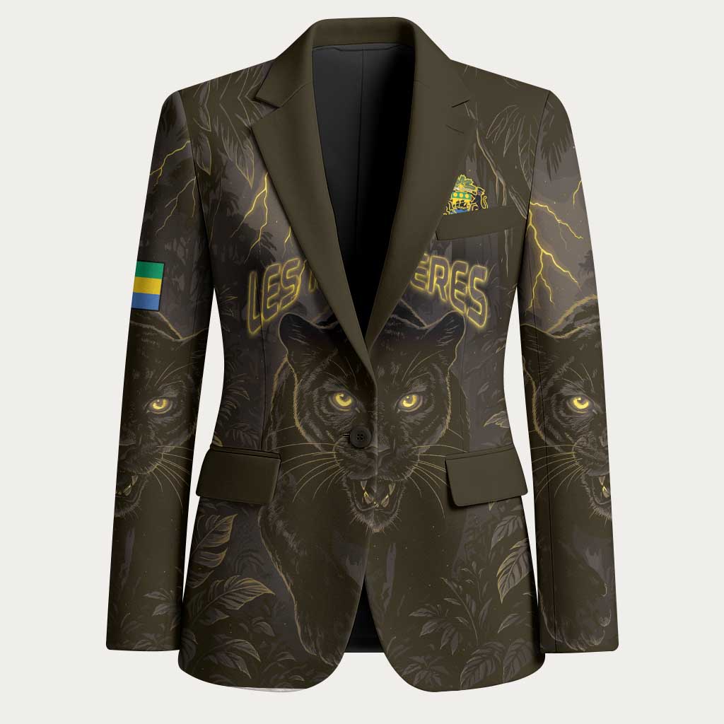 Custom Gabon Football Blazer Black Panther Thunder - African Pride