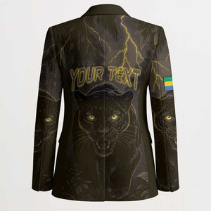 Custom Gabon Football Blazer Black Panther Thunder - African Pride
