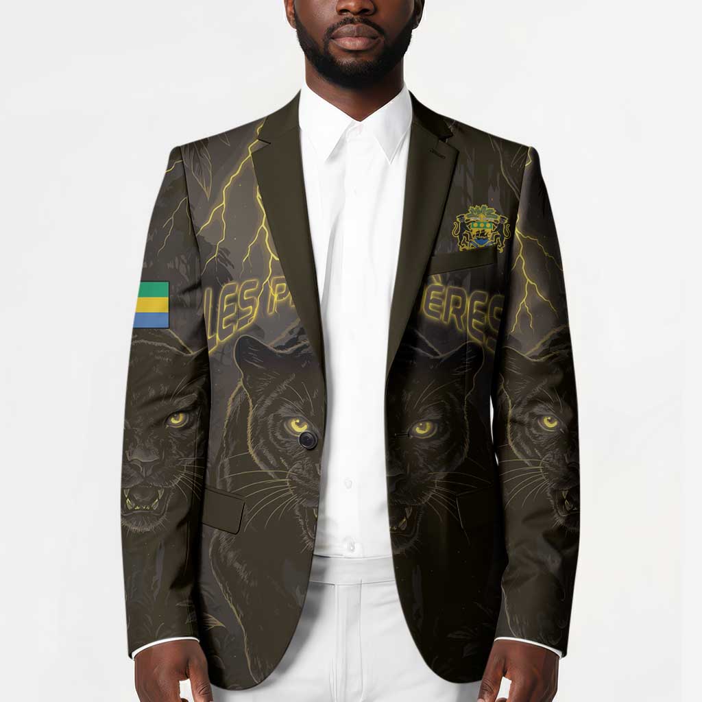 Custom Gabon Football Blazer Black Panther Thunder - African Pride