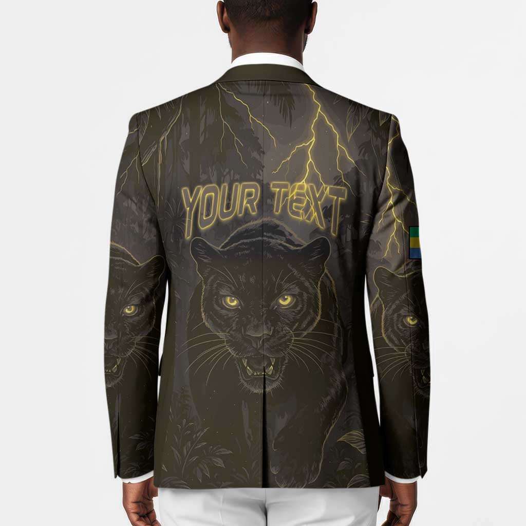 Custom Gabon Football Blazer Black Panther Thunder - African Pride
