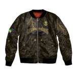 Custom Gabon Football Bomber Jacket Black Panther Thunder - African Pride