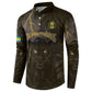 Custom Gabon Football Button Sweatshirt Black Panther Thunder