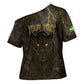 Custom Gabon Football Cross Shoulder Shirt Black Panther Thunder - African Pride