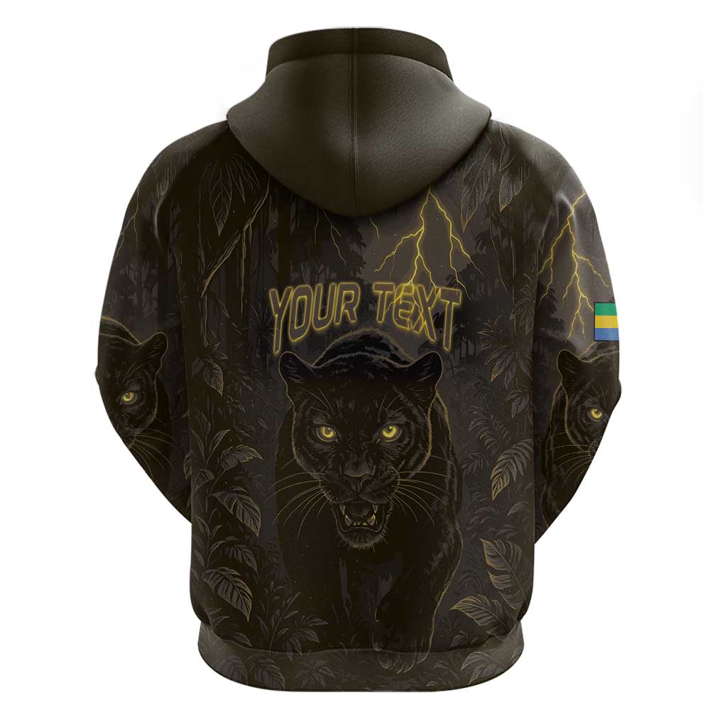Custom Gabon Football Hoodie Black Panther Thunder - African Pride