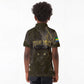 Custom Gabon Football Kid Polo Shirt Black Panther Thunder - African Pride