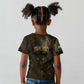 Custom Gabon Football Kid T shirt Black Panther Thunder - African Pride
