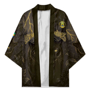 Custom Gabon Football Kimono Black Panther Thunder - African Pride