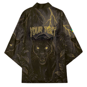 Custom Gabon Football Kimono Black Panther Thunder - African Pride
