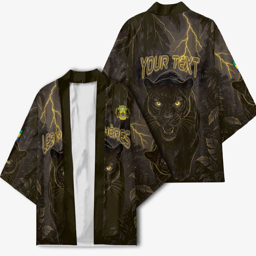 Custom Gabon Football Kimono Black Panther Thunder - African Pride