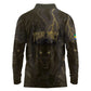 Custom Gabon Football Long Sleeve Polo Shirt Black Panther Thunder - African Pride
