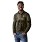 Custom Gabon Football Long Sleeve Polo Shirt Black Panther Thunder - African Pride