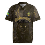 Custom Gabon Football Rugby Jersey Black Panther Thunder - African Pride