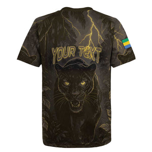 Custom Gabon Football Rugby Jersey Black Panther Thunder - African Pride