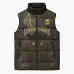 Custom Gabon Football Sleeveless Puffer Jacket Black Panther Thunder - African Pride