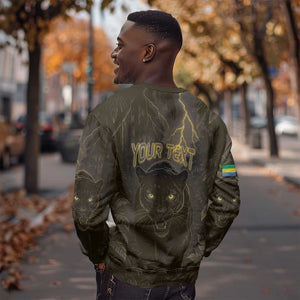 Custom Gabon Football Sweatshirt Black Panther Thunder - African Pride