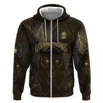 Custom Gabon Football Zip Hoodie Black Panther Thunder - African Pride