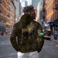Custom Gabon Football Zip Hoodie Black Panther Thunder - African Pride