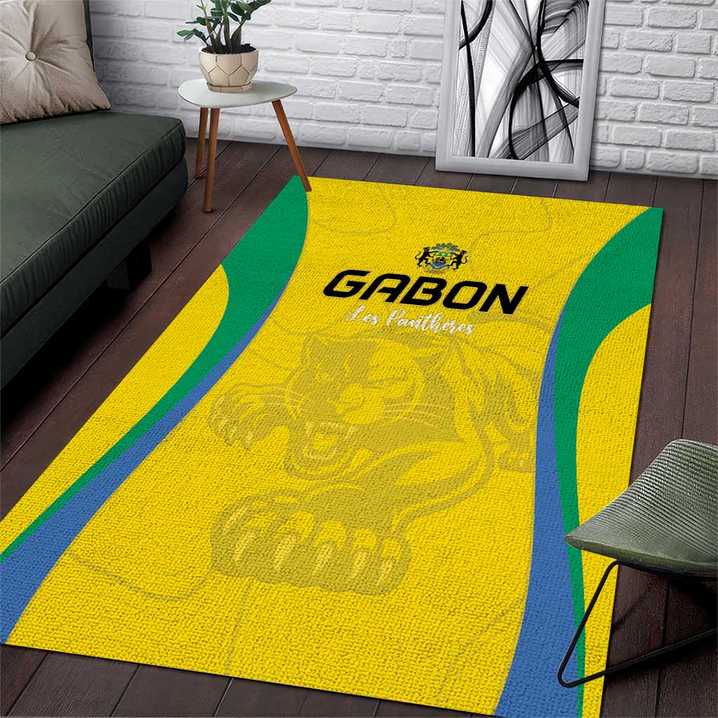 Gabon Football Area Rug Go Champions Les Pantheres - African Pride