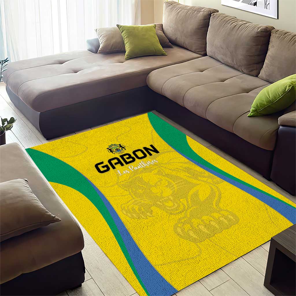 Gabon Football Area Rug Go Champions Les Pantheres - African Pride