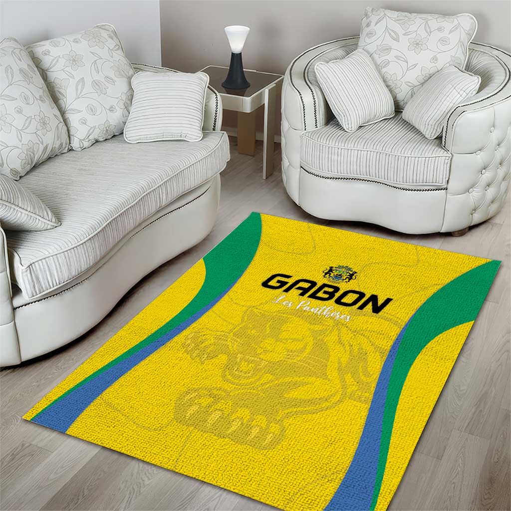 Gabon Football Area Rug Go Champions Les Pantheres - African Pride
