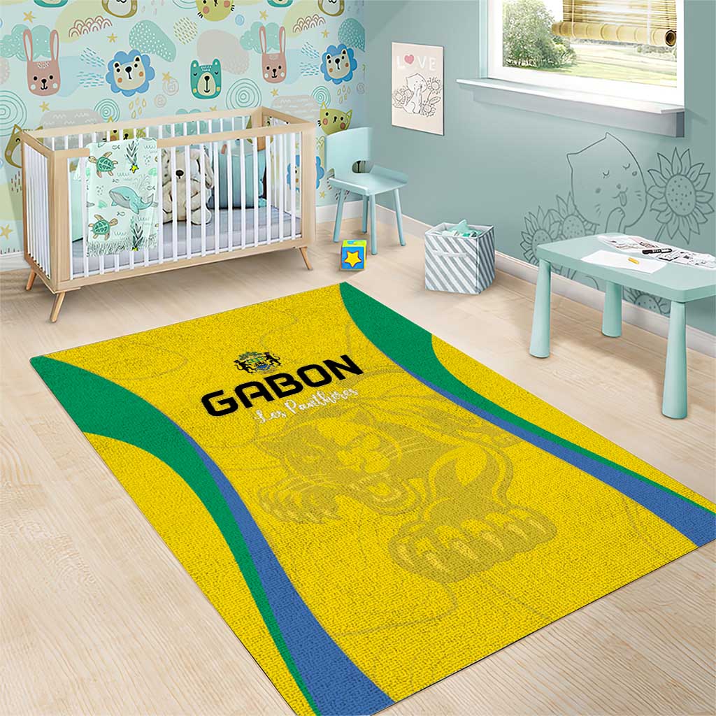 Gabon Football Area Rug Go Champions Les Pantheres - African Pride