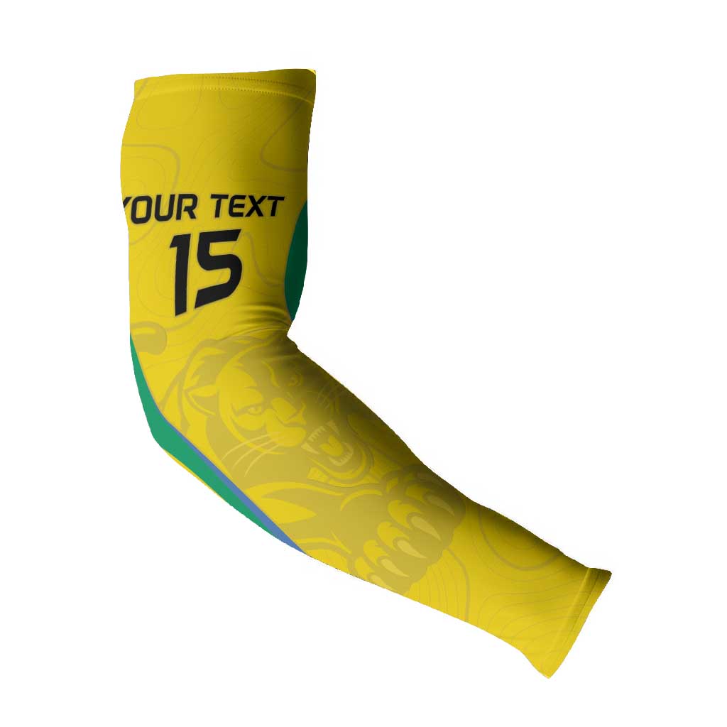 Custom Gabon Football Arm Sleeves Go Champions Les Pantheres - African Pride
