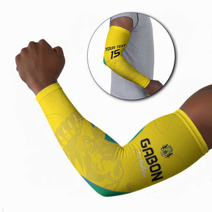 Custom Gabon Football Arm Sleeves Go Champions Les Pantheres - African Pride