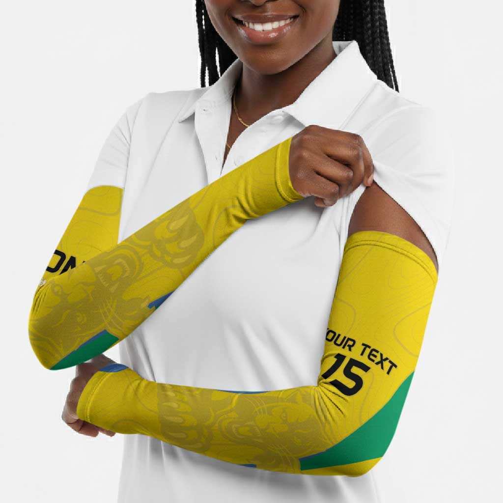 Custom Gabon Football Arm Sleeves Go Champions Les Pantheres - African Pride