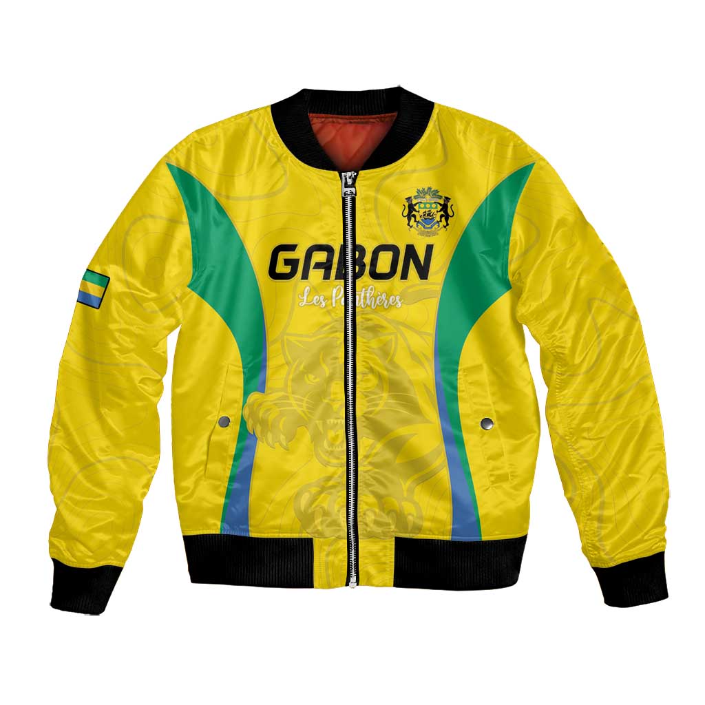 Custom Gabon Football Bomber Jacket Go Champions Les Pantheres - African Pride
