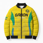 Custom Gabon Football Bomber Puffer Jacket Go Champions Les Pantheres - African Pride