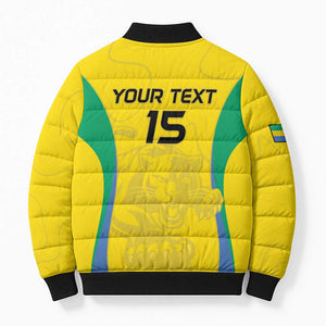 Custom Gabon Football Bomber Puffer Jacket Go Champions Les Pantheres - African Pride