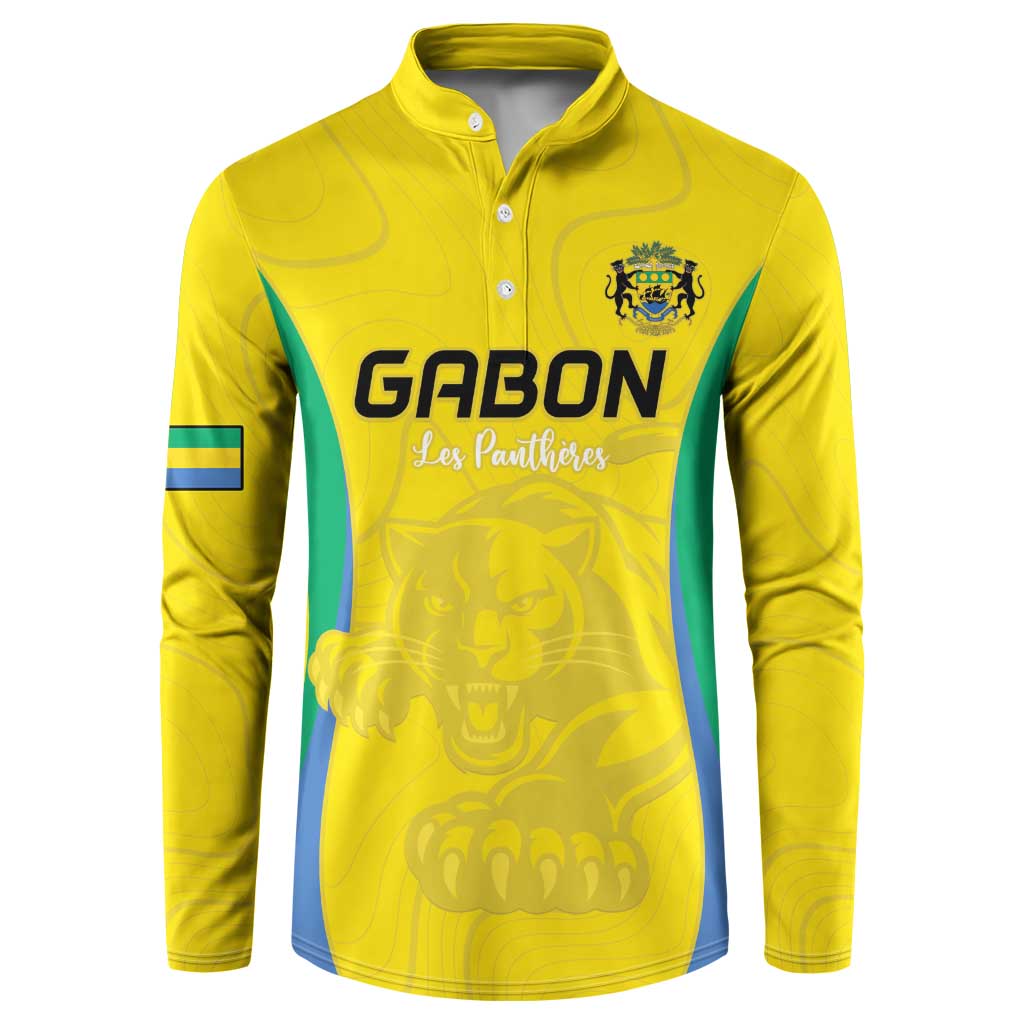 Custom Gabon Football Button Sweatshirt Go Champions Les Pantheres