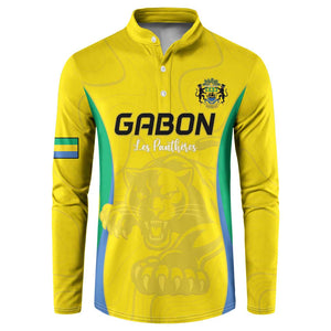 Custom Gabon Football Button Sweatshirt Go Champions Les Pantheres