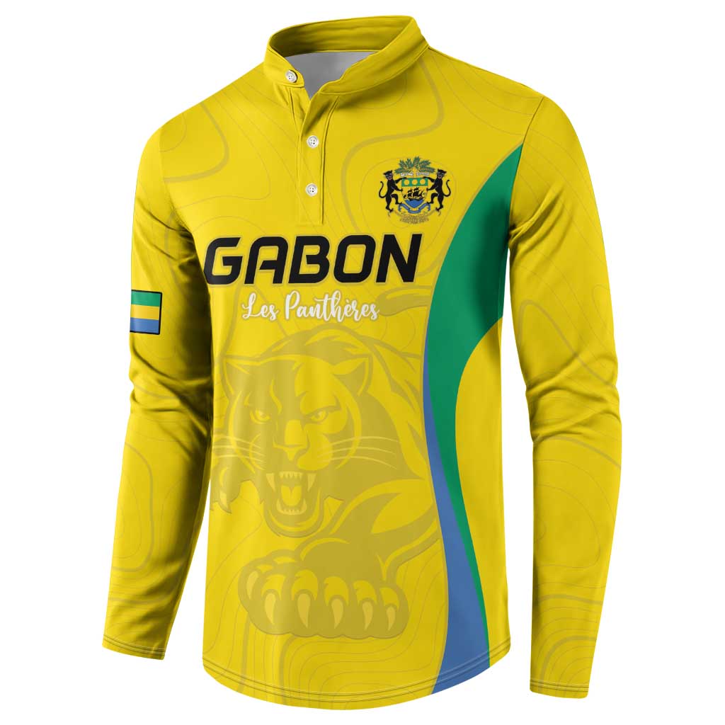 Custom Gabon Football Button Sweatshirt Go Champions Les Pantheres