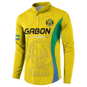 Custom Gabon Football Button Sweatshirt Go Champions Les Pantheres