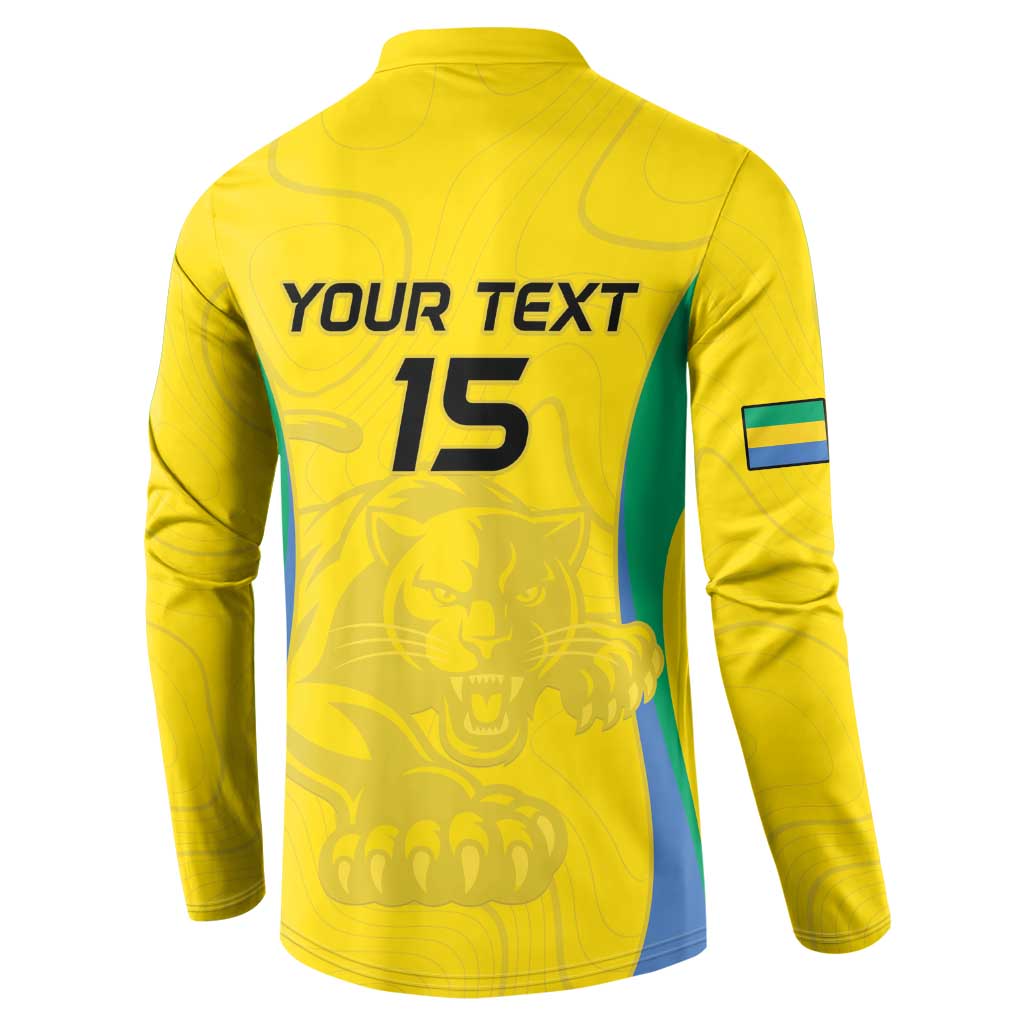 Custom Gabon Football Button Sweatshirt Go Champions Les Pantheres