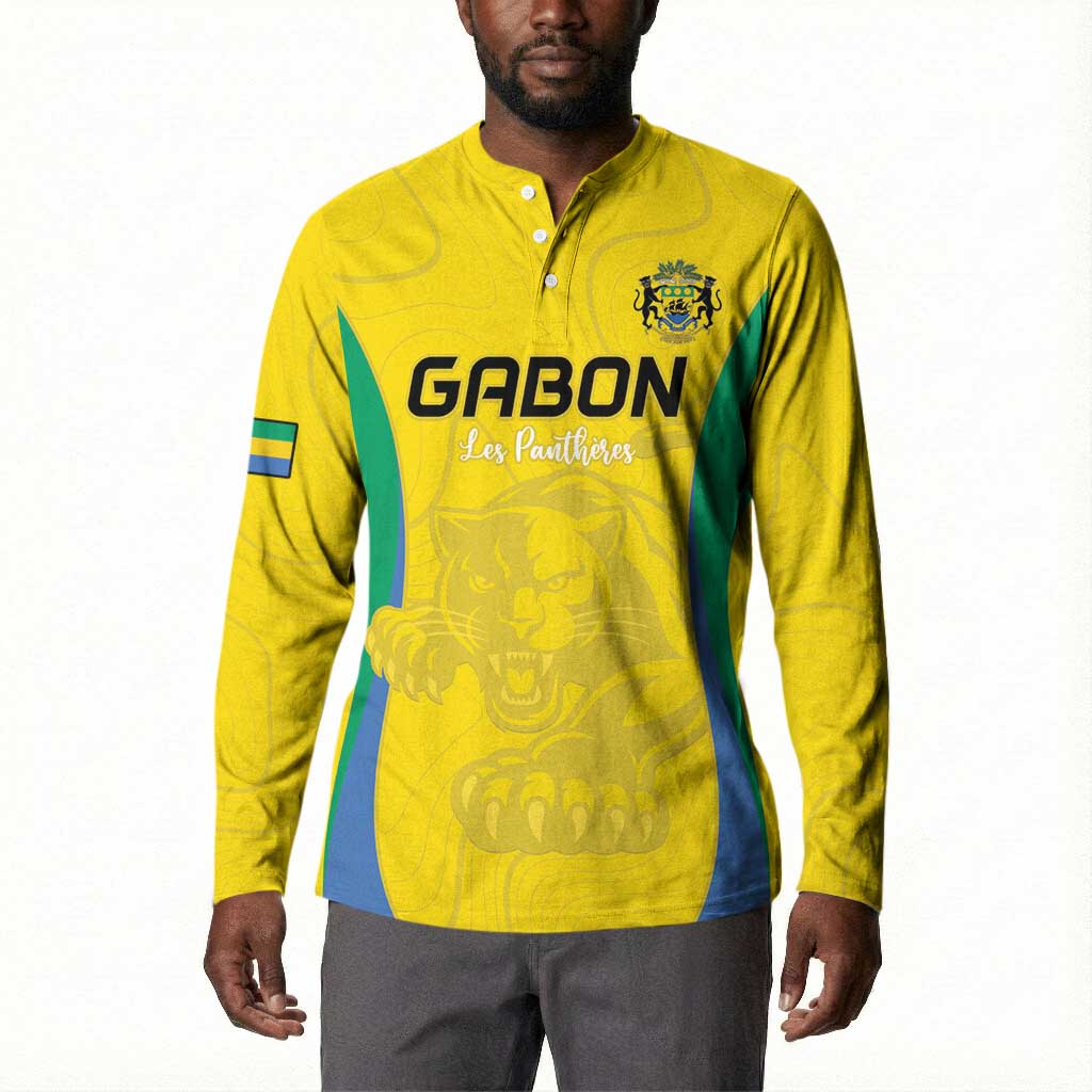 Custom Gabon Football Button Sweatshirt Go Champions Les Pantheres