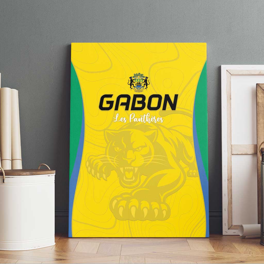 Gabon Football Canvas Wall Art Go Champions Les Pantheres - African Pride