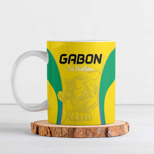 Custom Gabon Football Ceramic Mug Go Champions Les Pantheres - African Pride