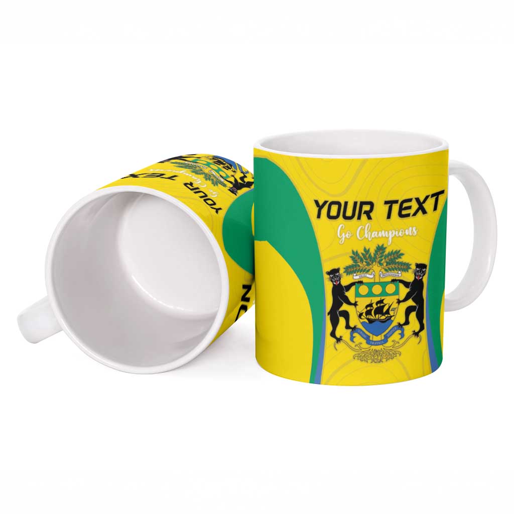 Custom Gabon Football Ceramic Mug Go Champions Les Pantheres - African Pride