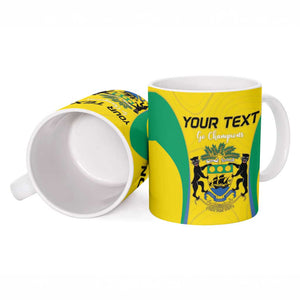 Custom Gabon Football Ceramic Mug Go Champions Les Pantheres - African Pride