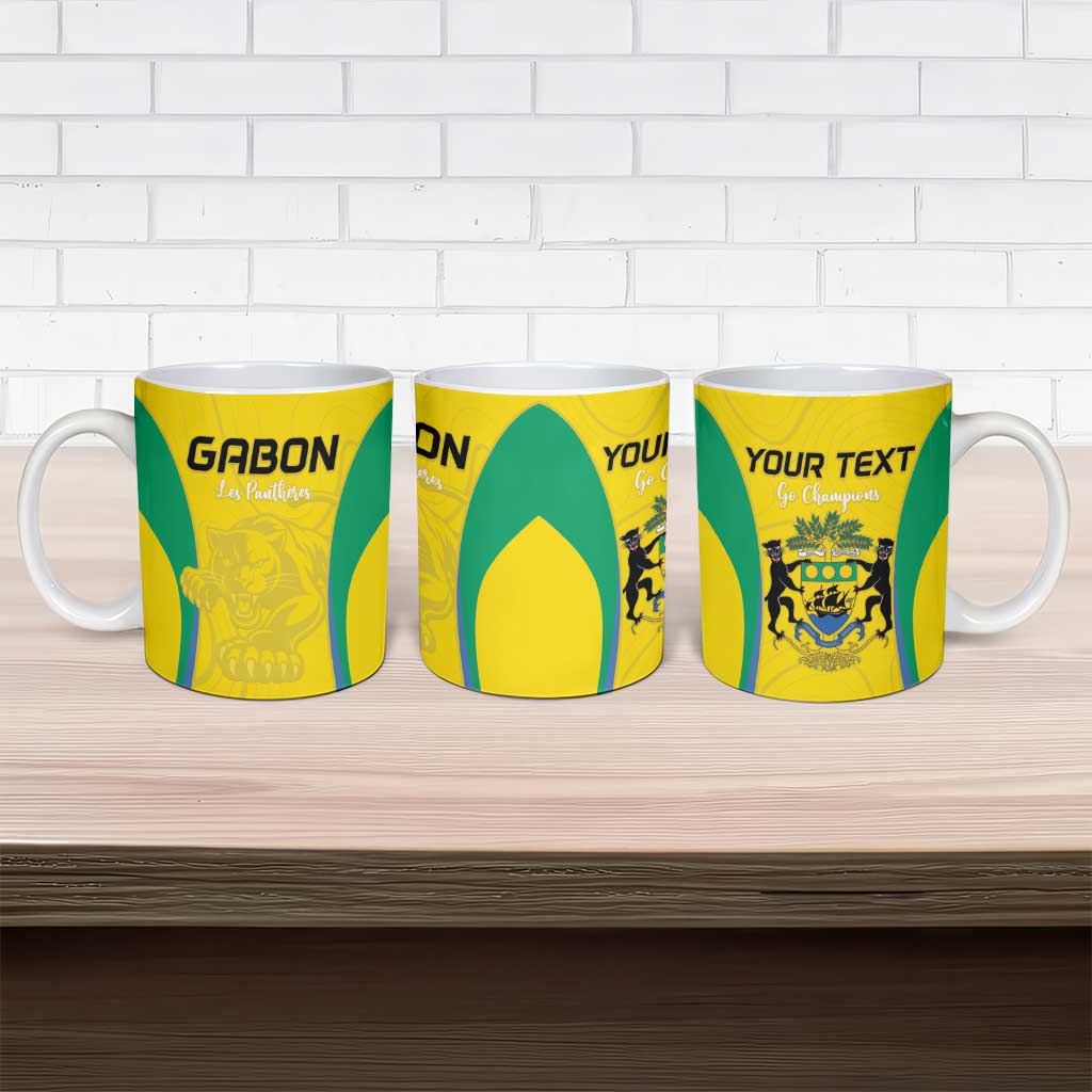 Custom Gabon Football Ceramic Mug Go Champions Les Pantheres - African Pride
