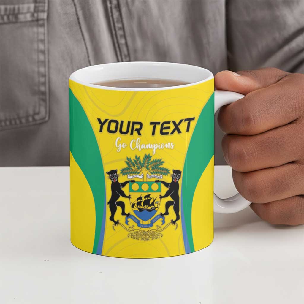 Custom Gabon Football Ceramic Mug Go Champions Les Pantheres - African Pride