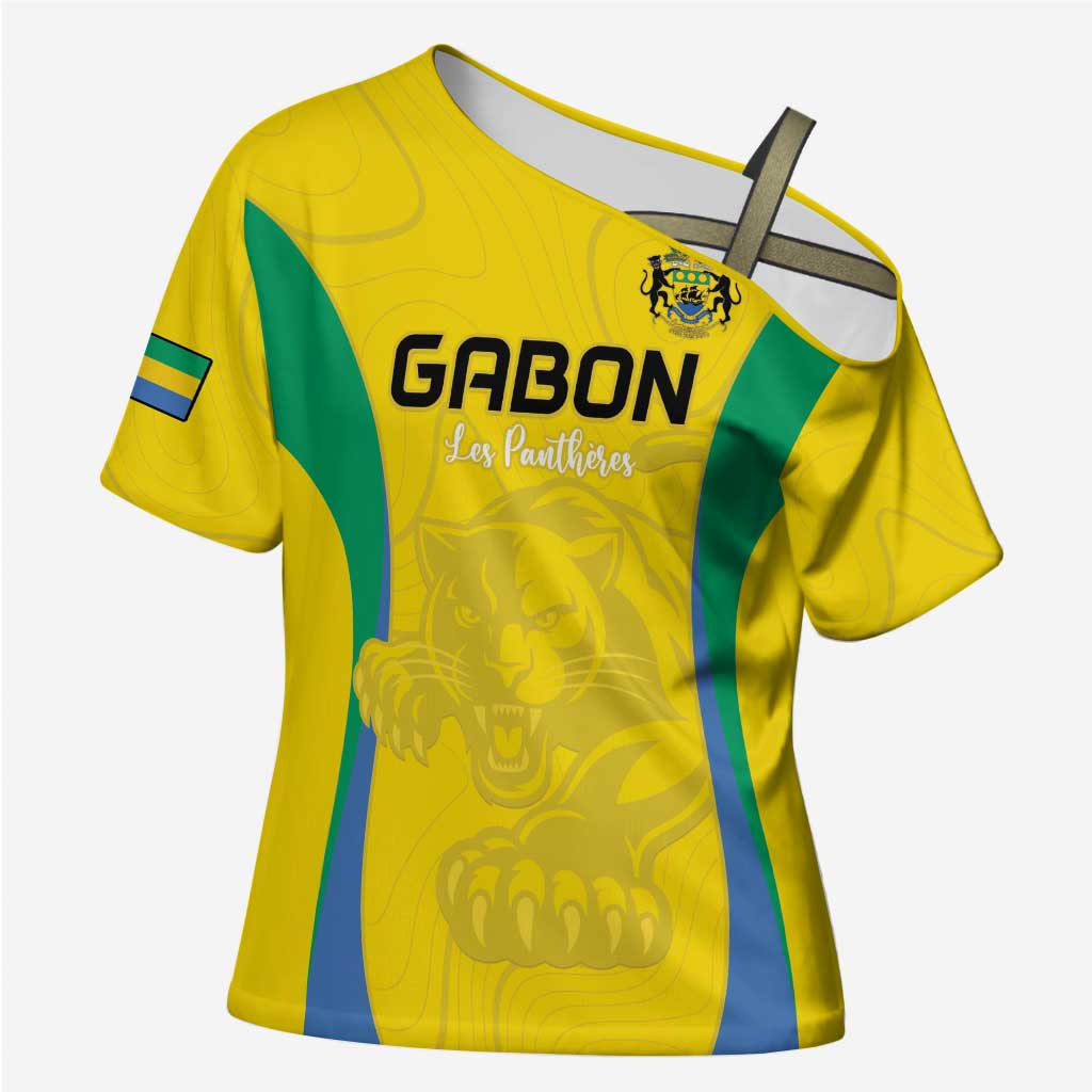 Custom Gabon Football Cross Shoulder Shirt Go Champions Les Pantheres - African Pride