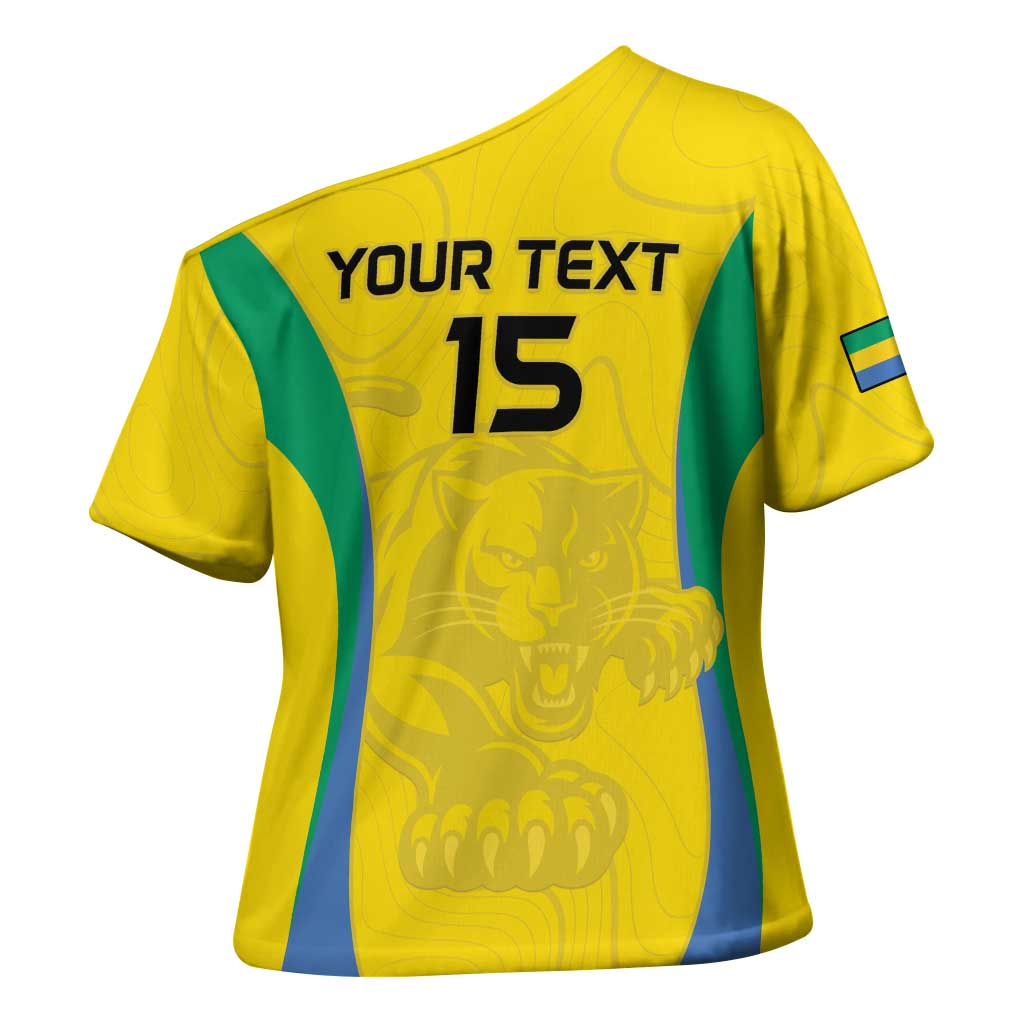 Custom Gabon Football Cross Shoulder Shirt Go Champions Les Pantheres - African Pride