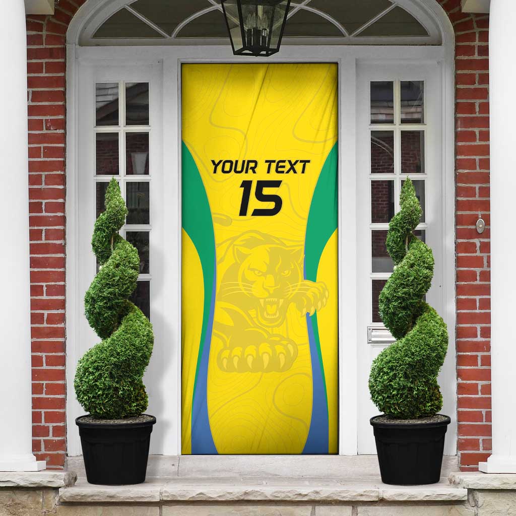 Custom Gabon Football Door Cover Go Champions Les Pantheres - African Pride