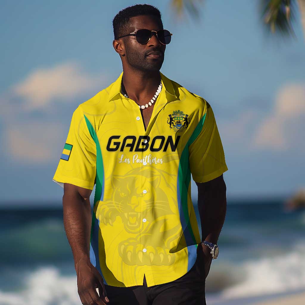 Custom Gabon Football Hawaiian Shirt Go Champions Les Pantheres - African Pride