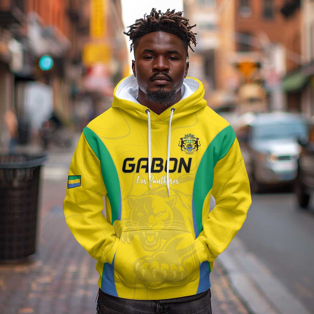 Custom Gabon Football Hoodie Go Champions Les Pantheres - African Pride