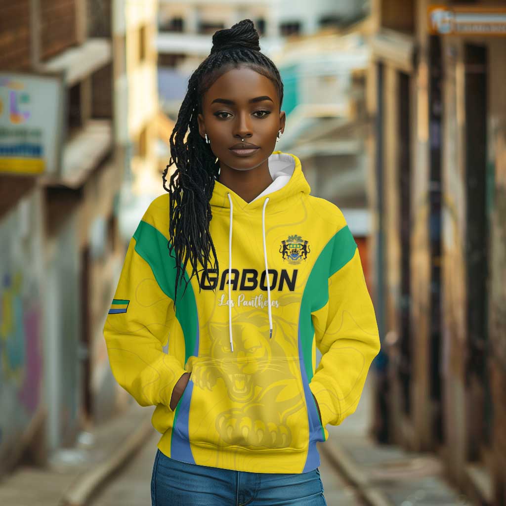 Custom Gabon Football Hoodie Go Champions Les Pantheres - African Pride